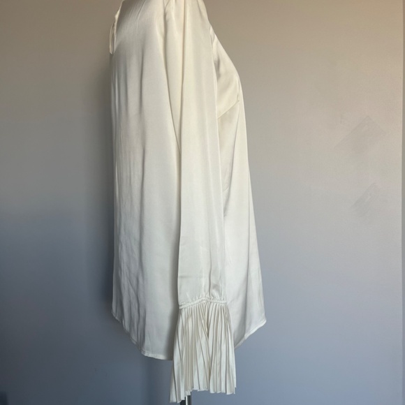 P.A.R.O.S.H. Cocktail Blouse Shirt Piano With Pleated Poet Sleeves Cream/Beige - Picture 9 of 14